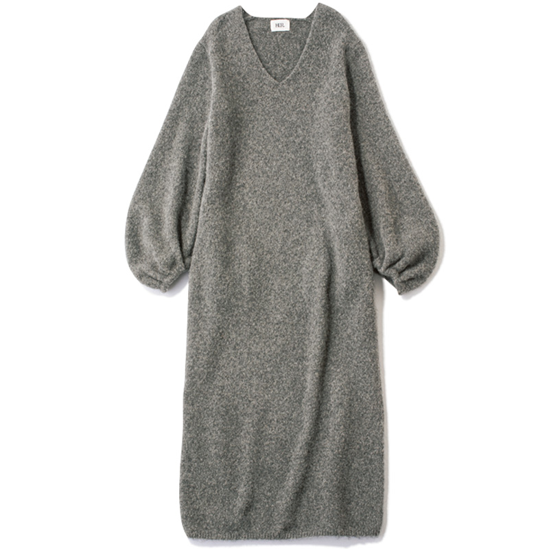 HER.の袖バルーンニットワンピース