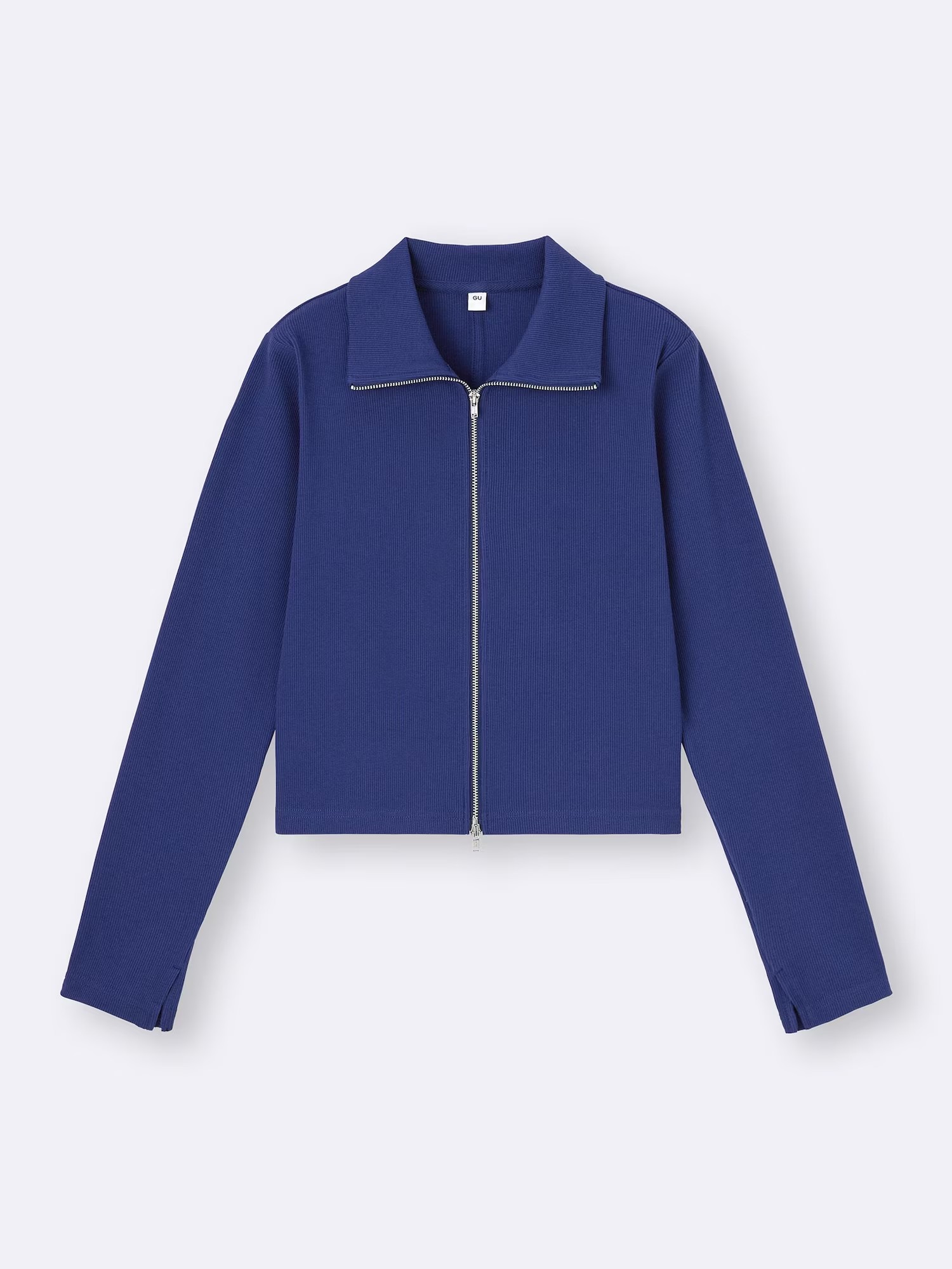 リブダブルジップカーディガン BLUE ￥2,490