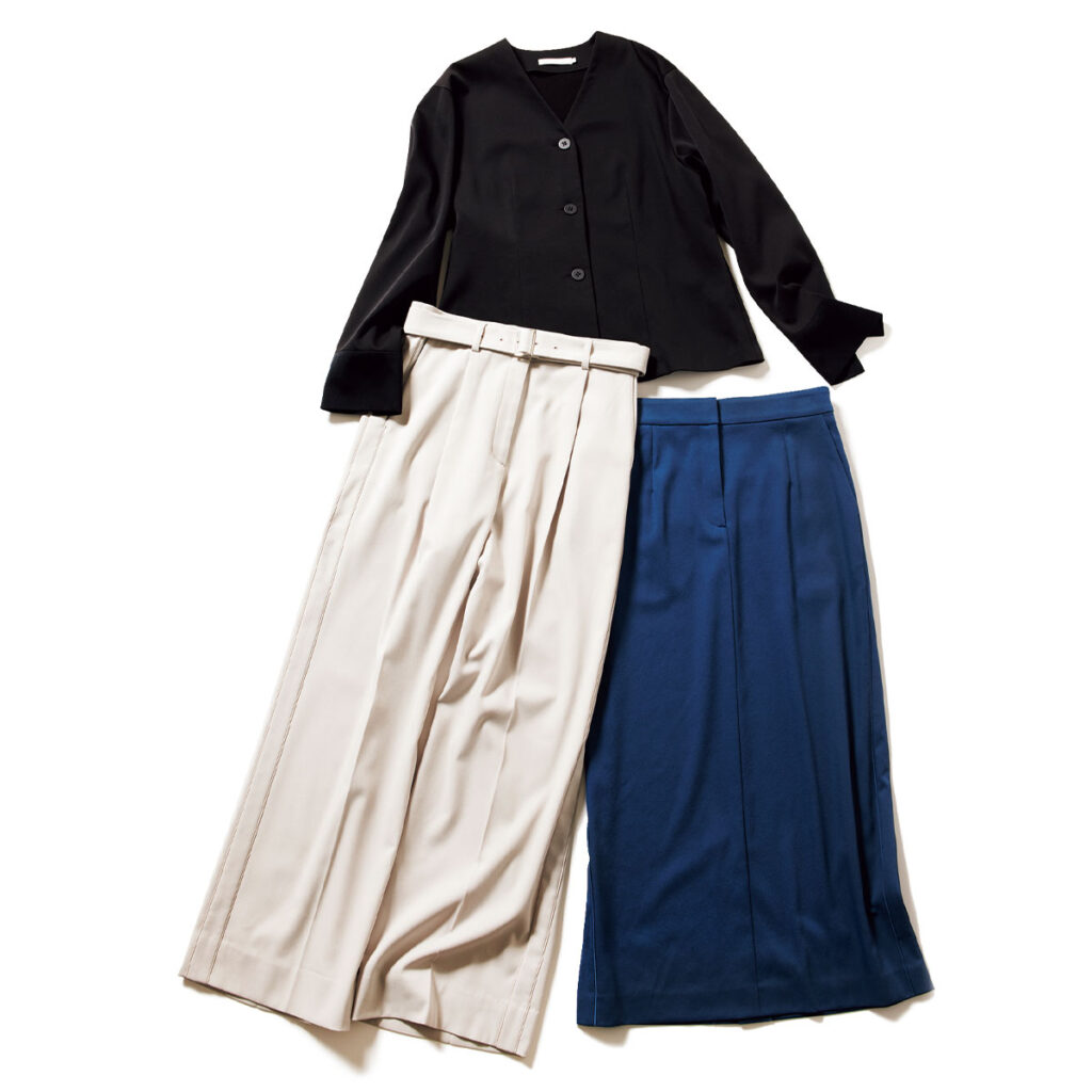 ブラウスとスカートとパンツ
