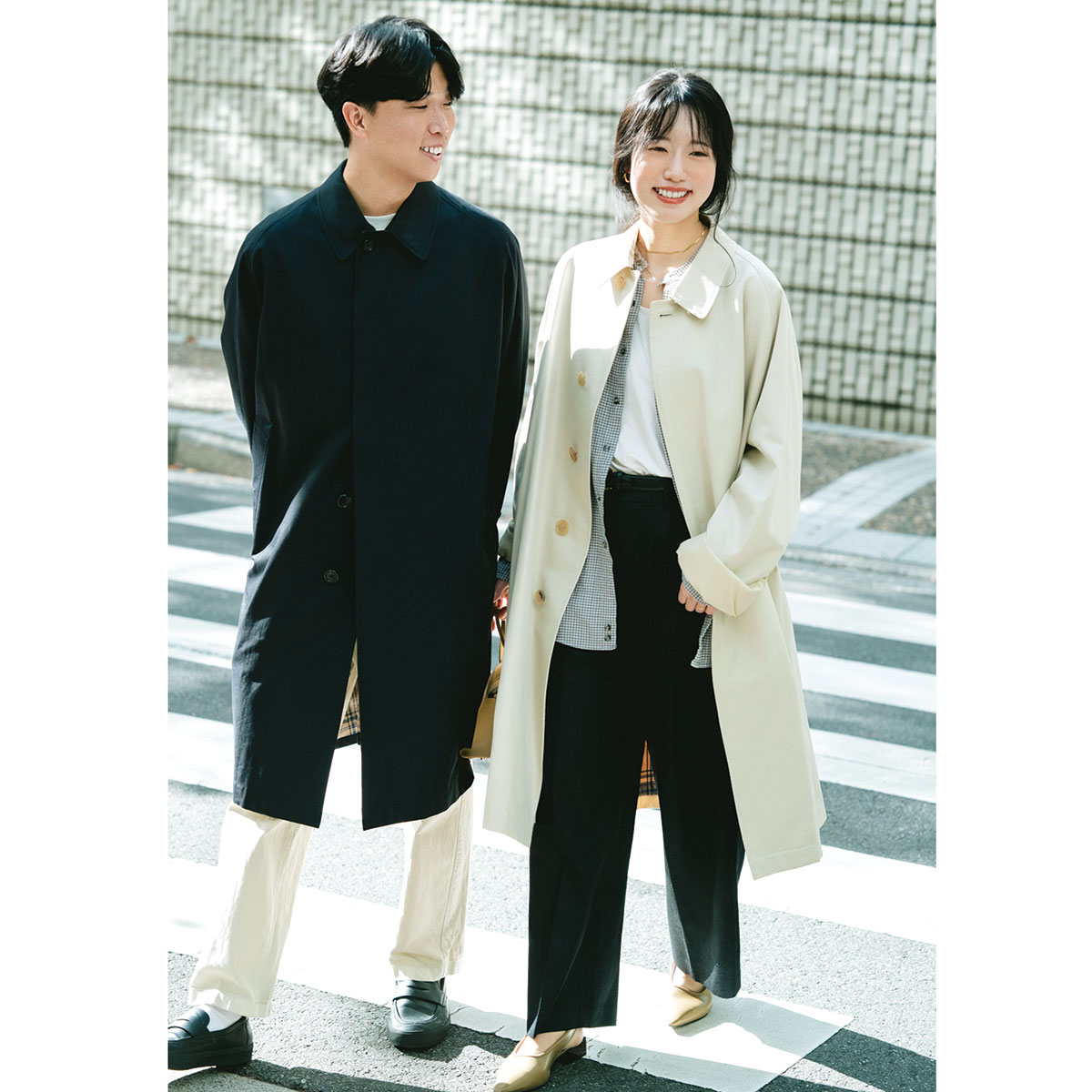 モノトーンリンクのカップルコーデ