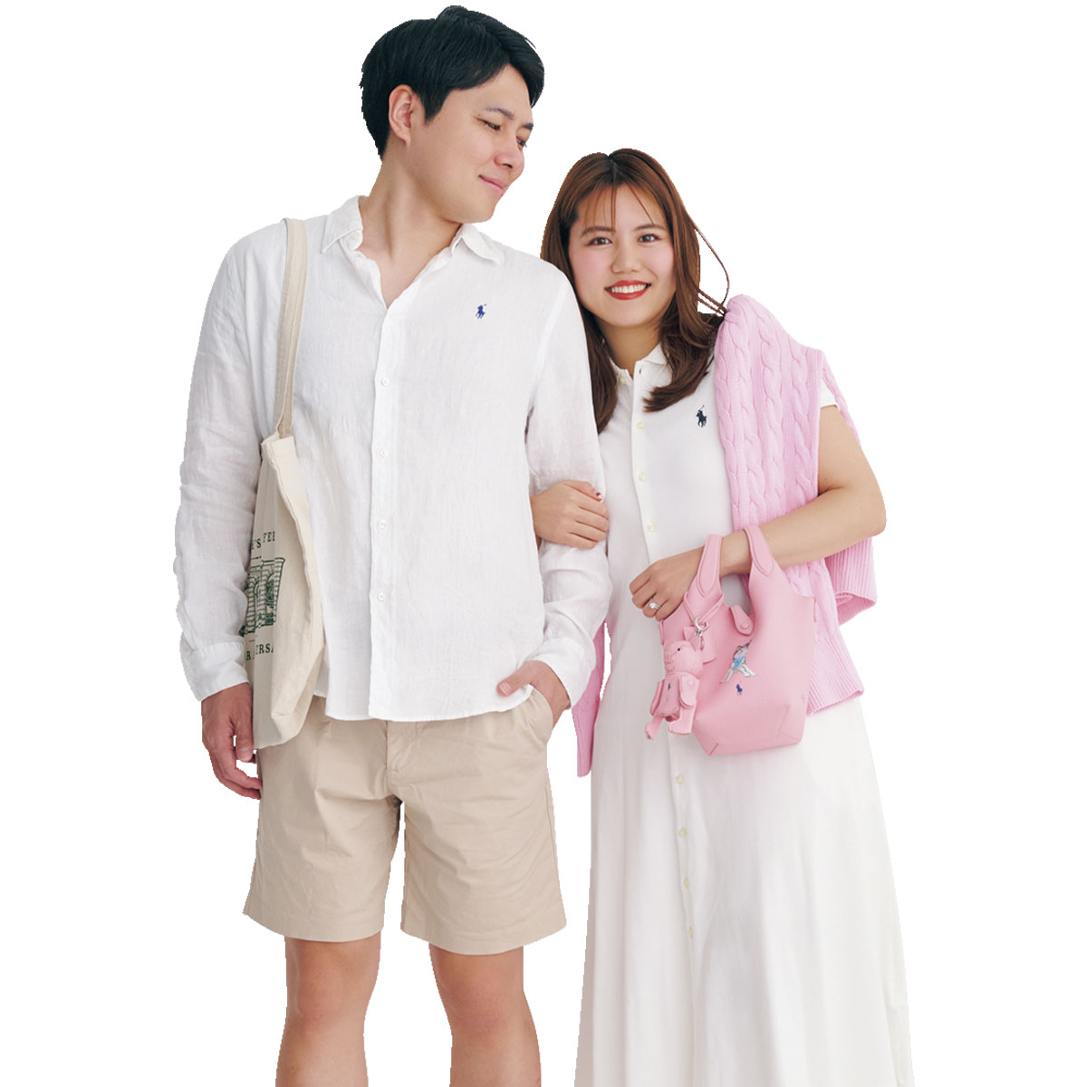 オールホワイトのリンクコーデ