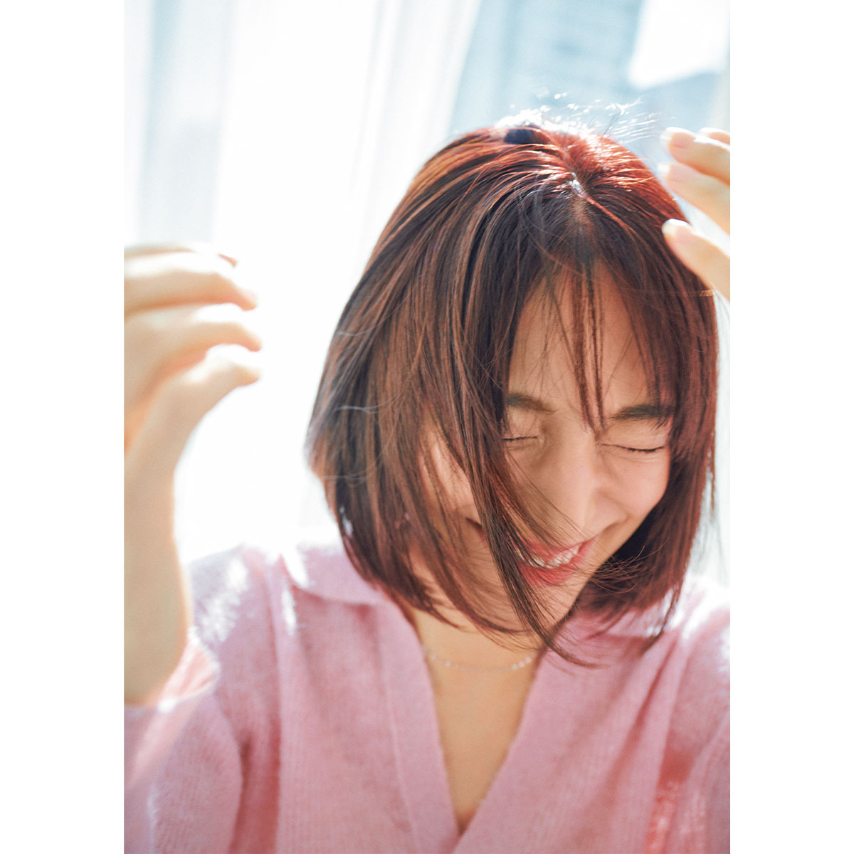 白髪をカバーできるピンク色のヘアカラー