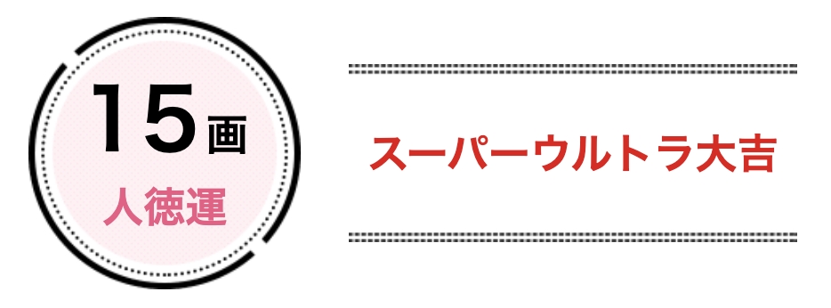 15画は「人徳運」でスーパーウ