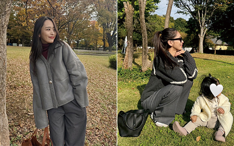 家族で公園で過ごす近藤千尋さんと撮影終わりの近藤千尋さん