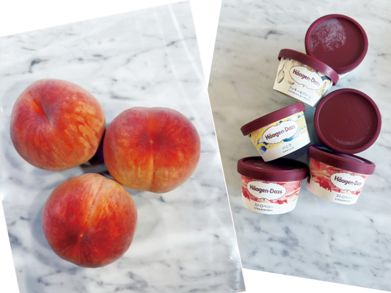 咲和希さんの好物の桃とハーゲンダッツのアイスクリーム