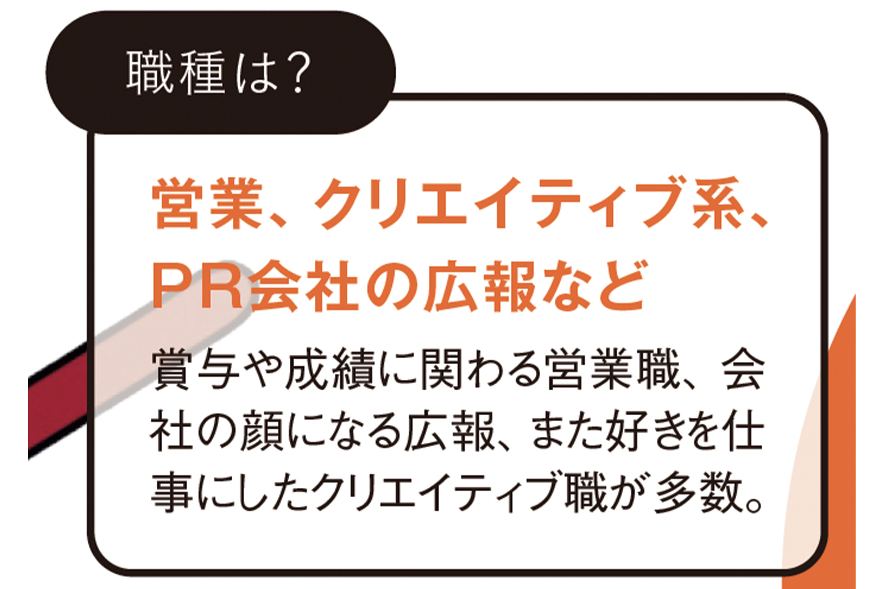 ◆職種は？ 営業、クリエイティ