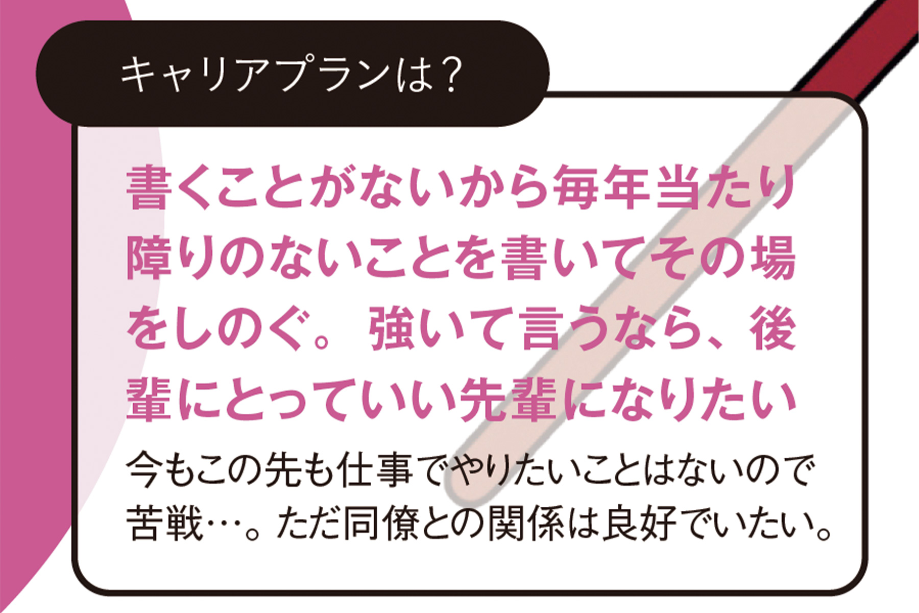 ◆キャリアプランは？ 書くこと