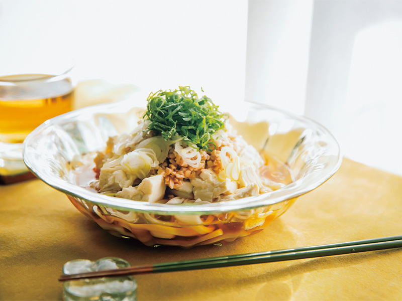 くずし豆腐納豆薬味うどん