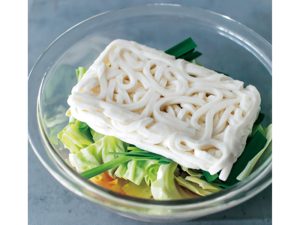 もつ鍋風うどんの作り方