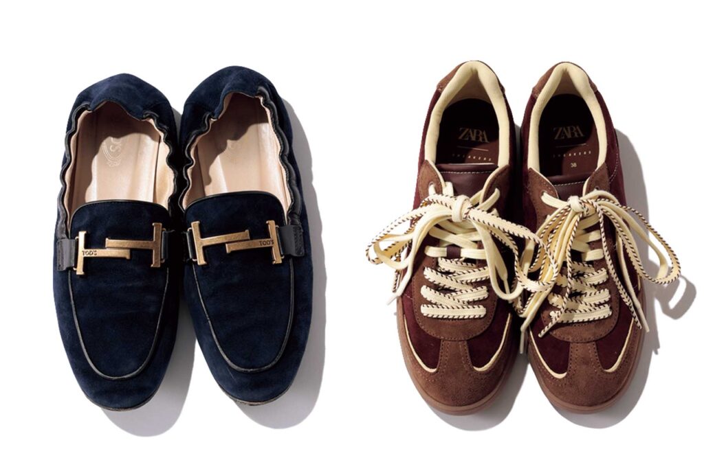 ZARAのスニーカーとトッズのローファー
