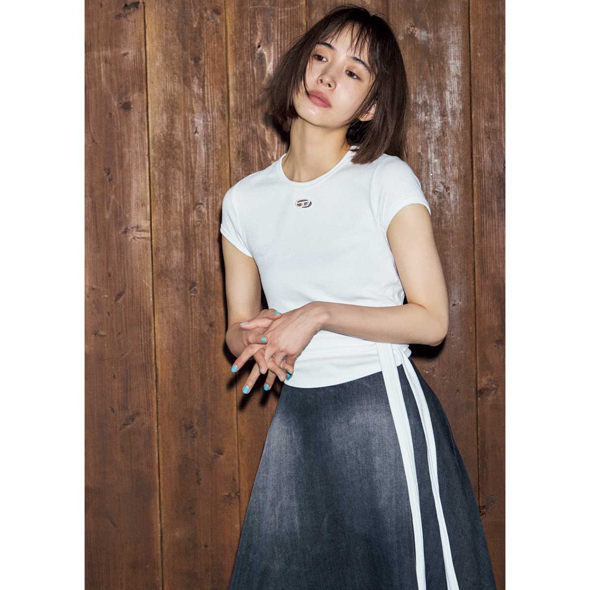 バックシャンTシャツのコーデ