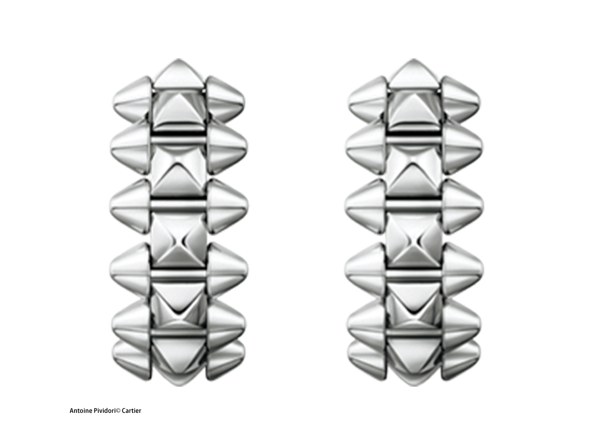 クラッシュ ドゥ カルティエのホワイトゴールドのイヤリング