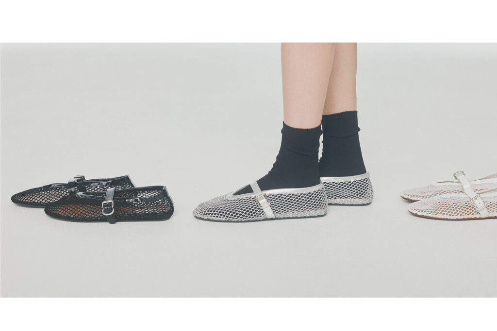 フィッシュネットフラットシューズ