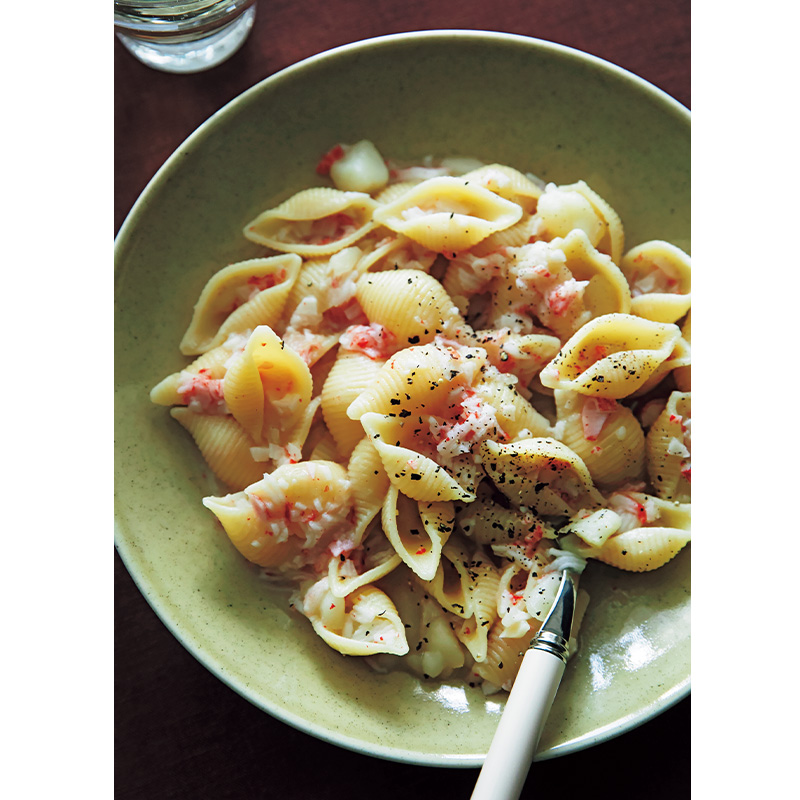 カニカマとじゃがいものショートパスタ
