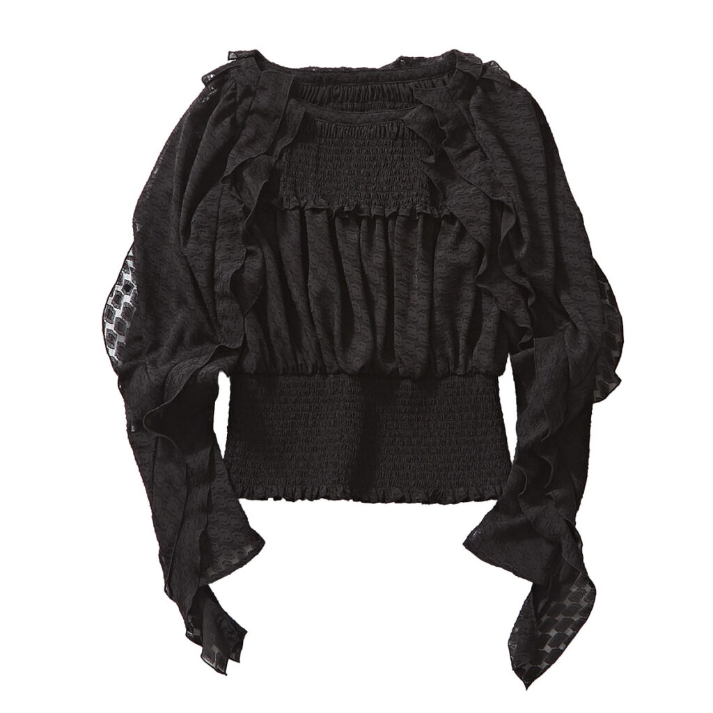 黒のデザインブラウス