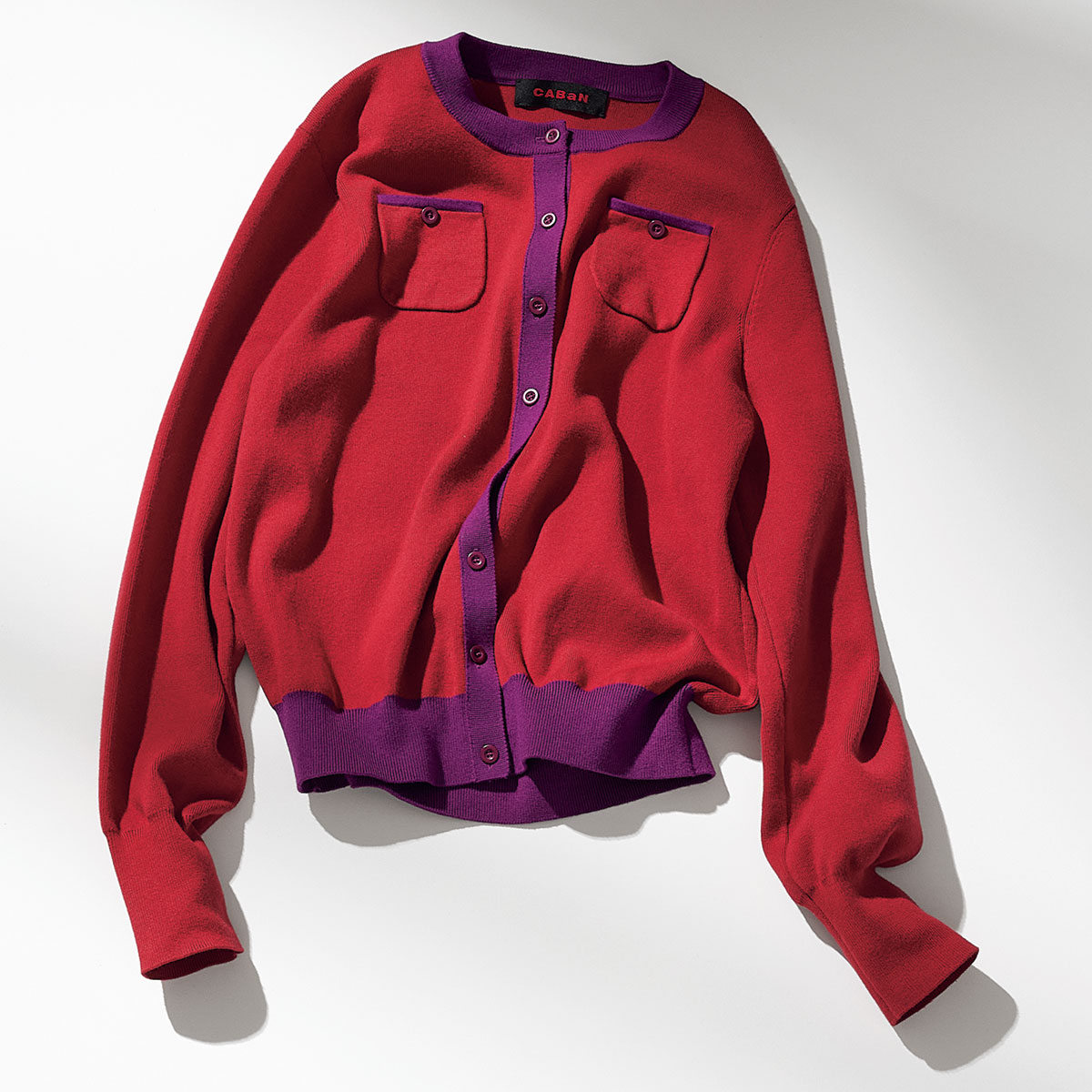 バイカラーカーディガン