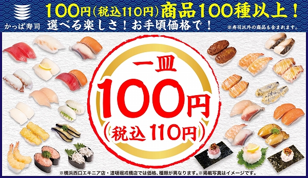 かっぱ寿司の100円（税込110円）皿