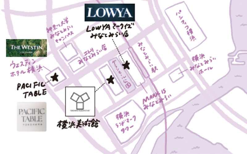 LOWYAマークイズみなとみらい店への地図