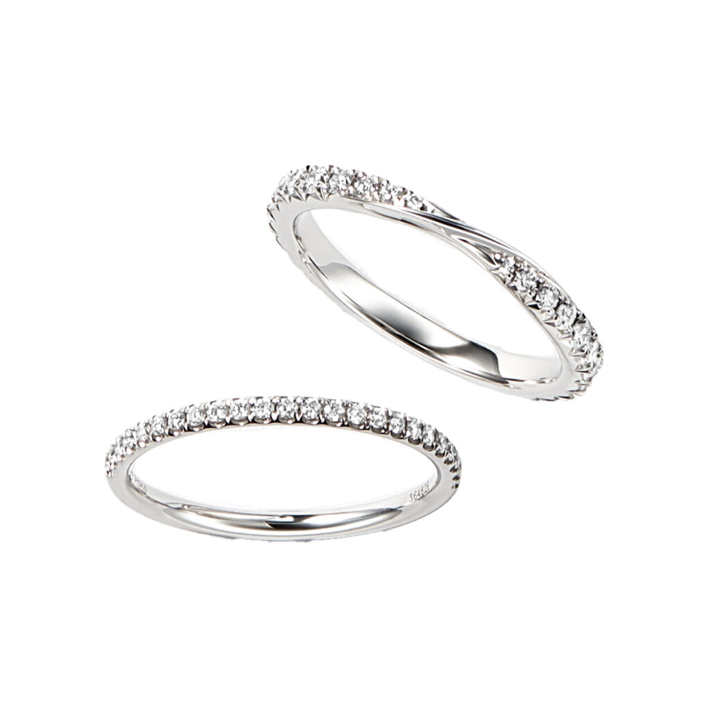 「ブリリアント・ラブ・バンドリング」〈Pt×D〉と「マイクロパヴェ・バンドリング」〈Pt×D〉