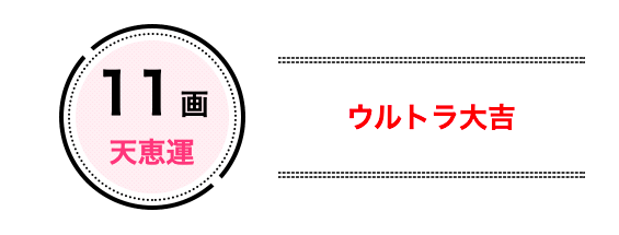 11画は「天恵運」でウルトラ大