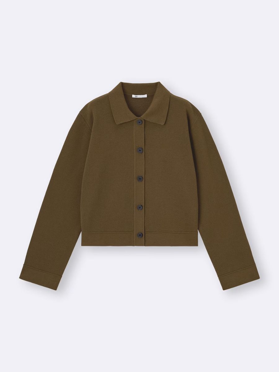 ミラノリブポロカーディガン BROWN ¥2,990