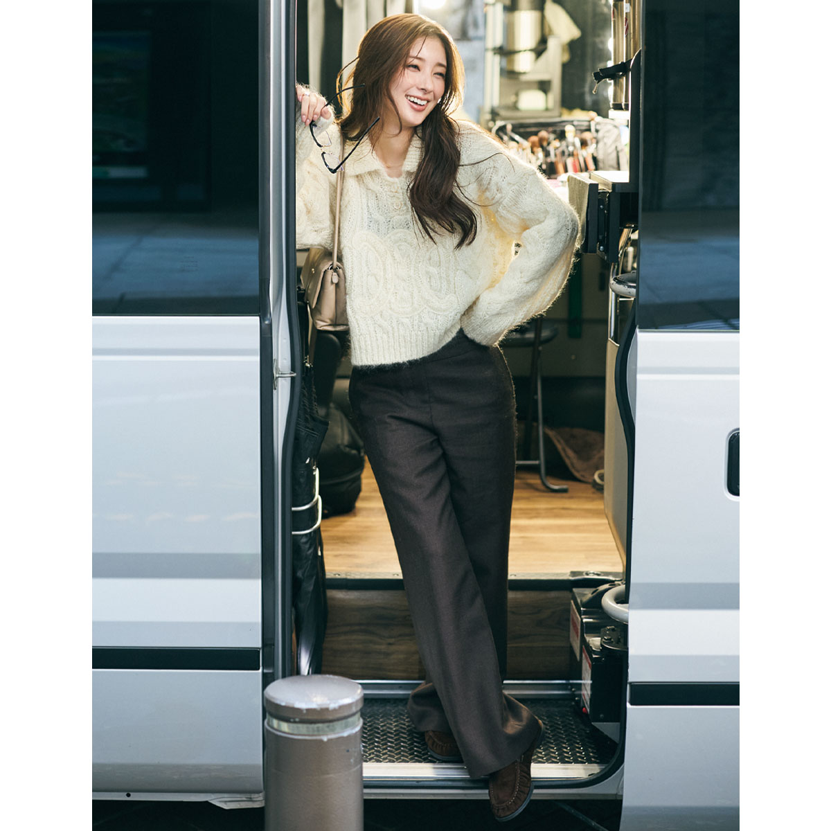 CELINEのニットのコーデ