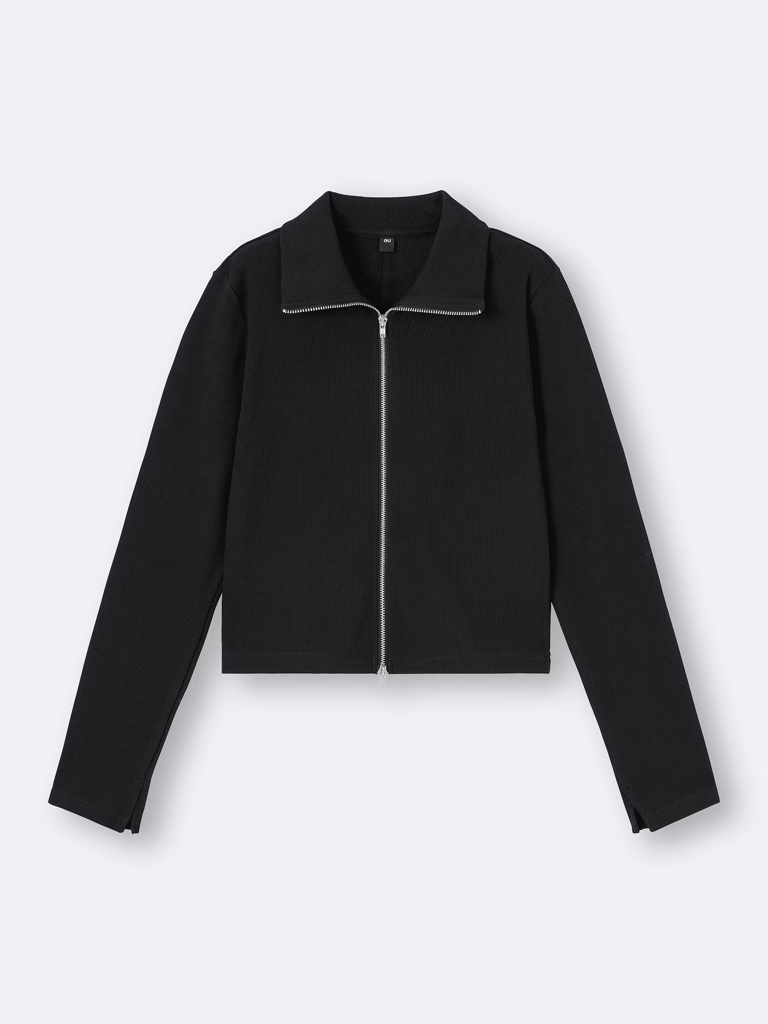 リブダブルジップカーディガン BLACK ￥2,490