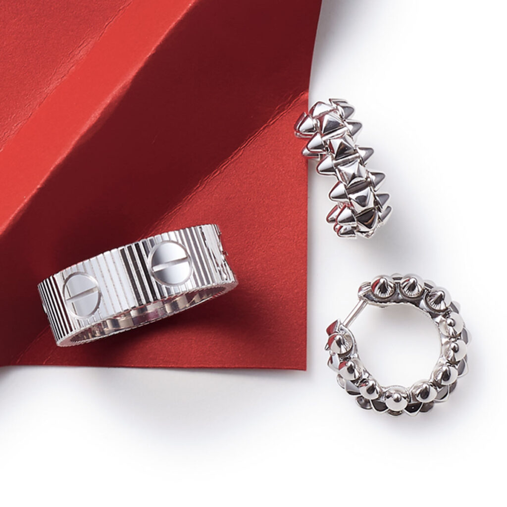 「クラッシュ ドゥ カルティエ」イヤリング,「LOVE アンリミテッド」リング