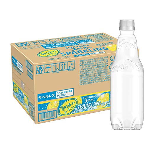 ［炭酸水］ サントリー 天然水スパークリング レモン ラベルレス 500ml ×24本