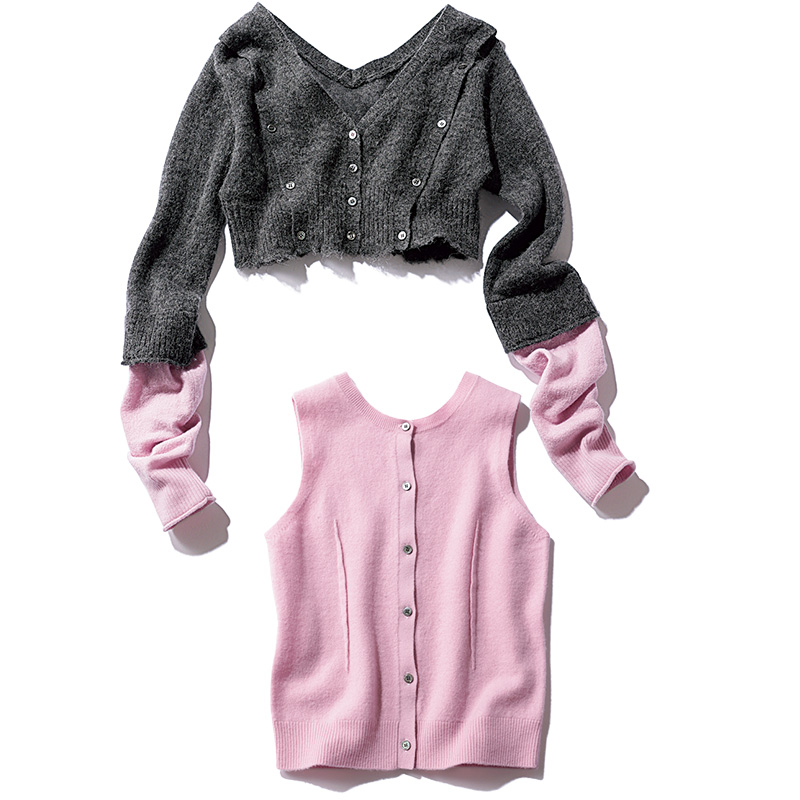 プランクプロジェクトのノースリインナーとカーディガンセット