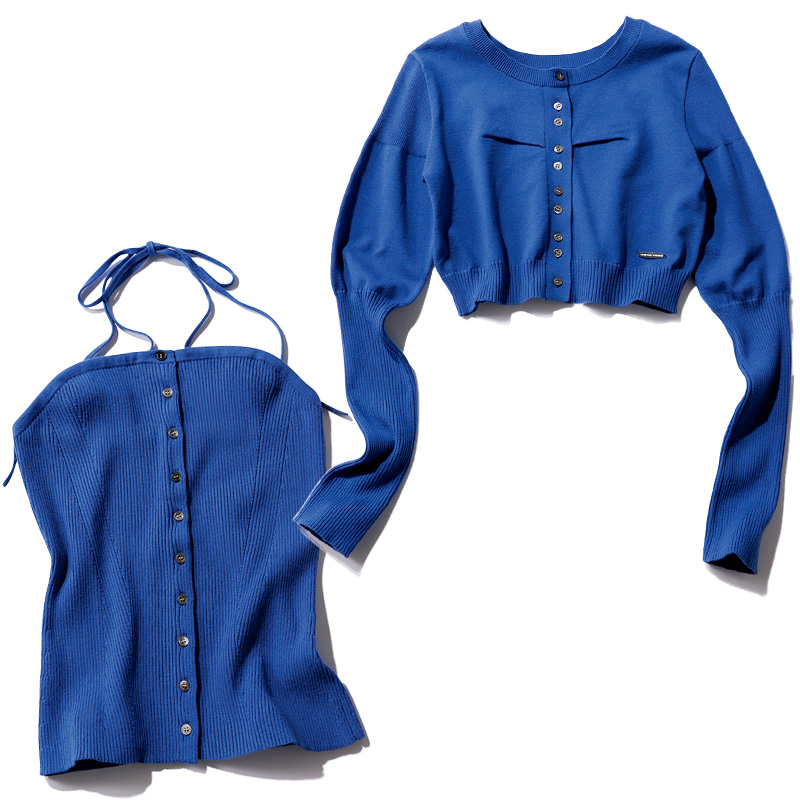 メゾンスペシャルのニットビスチェとカーディガンセット