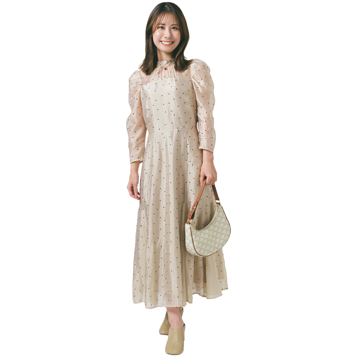 甘めワンピースのコーデ