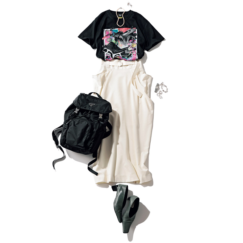 MY FIRST STORYのTシャツコーデ