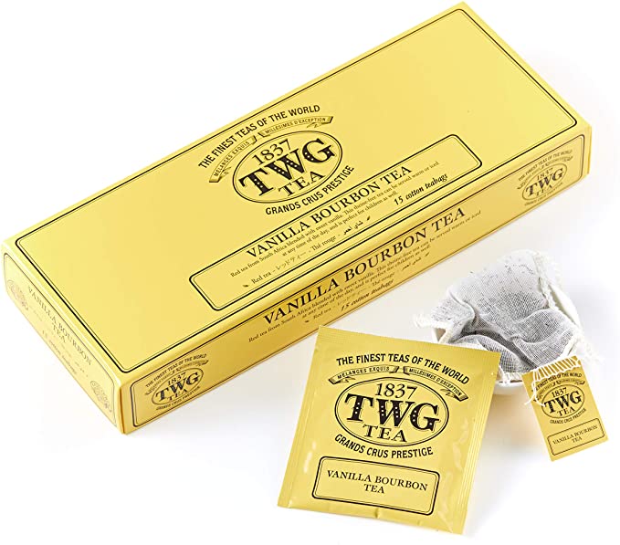 妊婦へおすすめプレゼント　TWG Tea（ティーダブリュージー ティー）Vanilla Bourbon Tea (コットンティーパック15個入り)￥3,216
