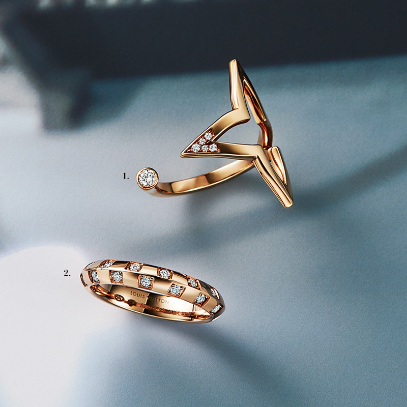 ルイヴィトンのオンブレブロッサムのリングとルダミエドゥルイ・ヴィトンのリング