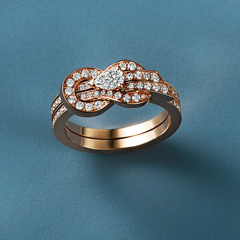フレッドのピンクゴールドとダイヤモンドのシャンス アンフィニのリング