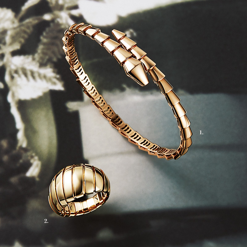 ブルガリのセルペンティヴァイパーのブレスレットとブルガリトゥボガスのリング