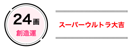 24画は「創造運」でスーパーウ