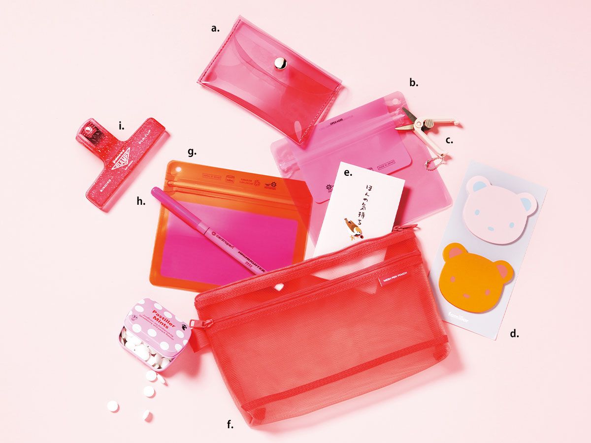 ピンク系のカードケースやポーチやステーショナリー