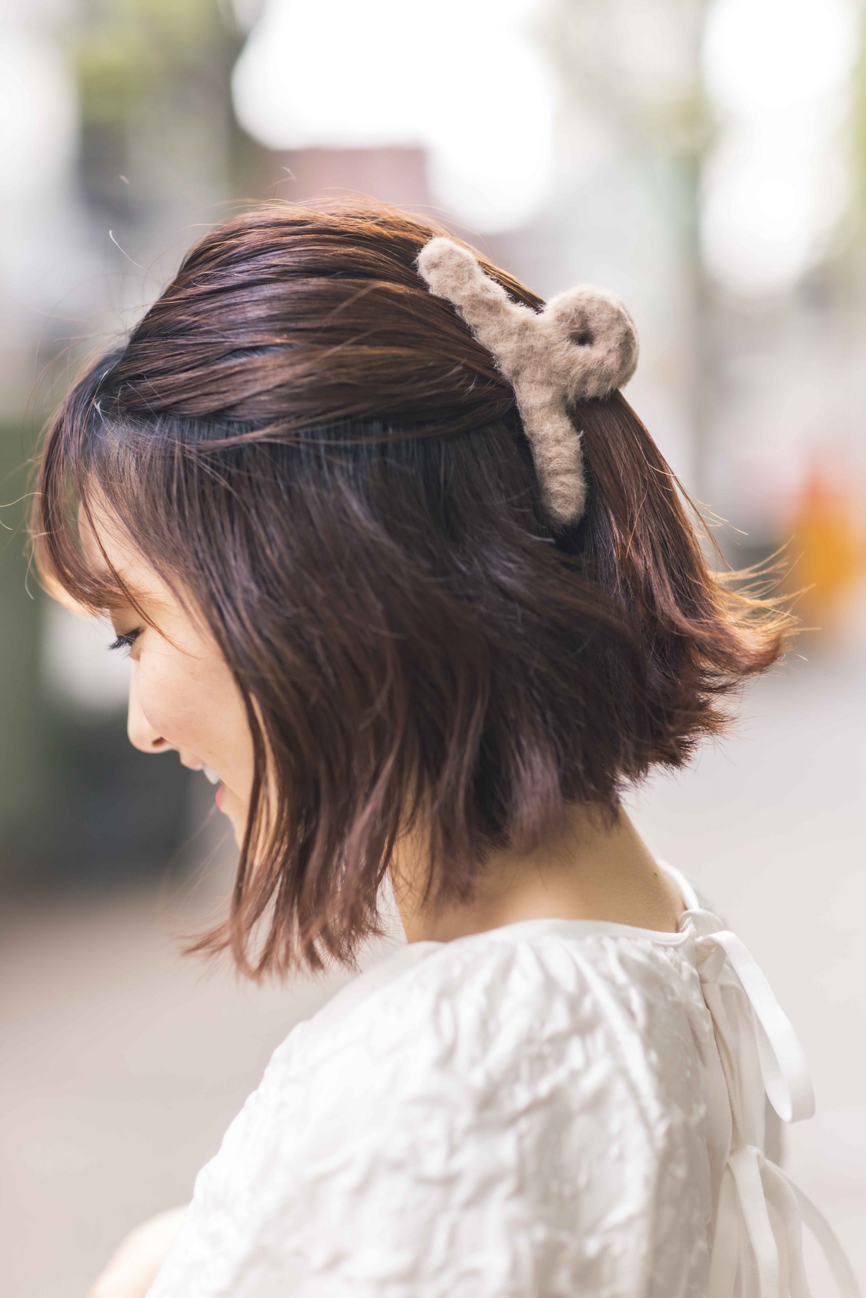 ふわもこヘアクリップ