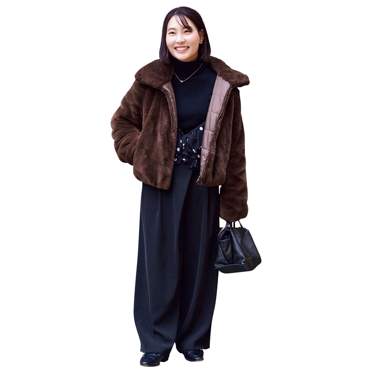 リバーシブルダウンのコーデ