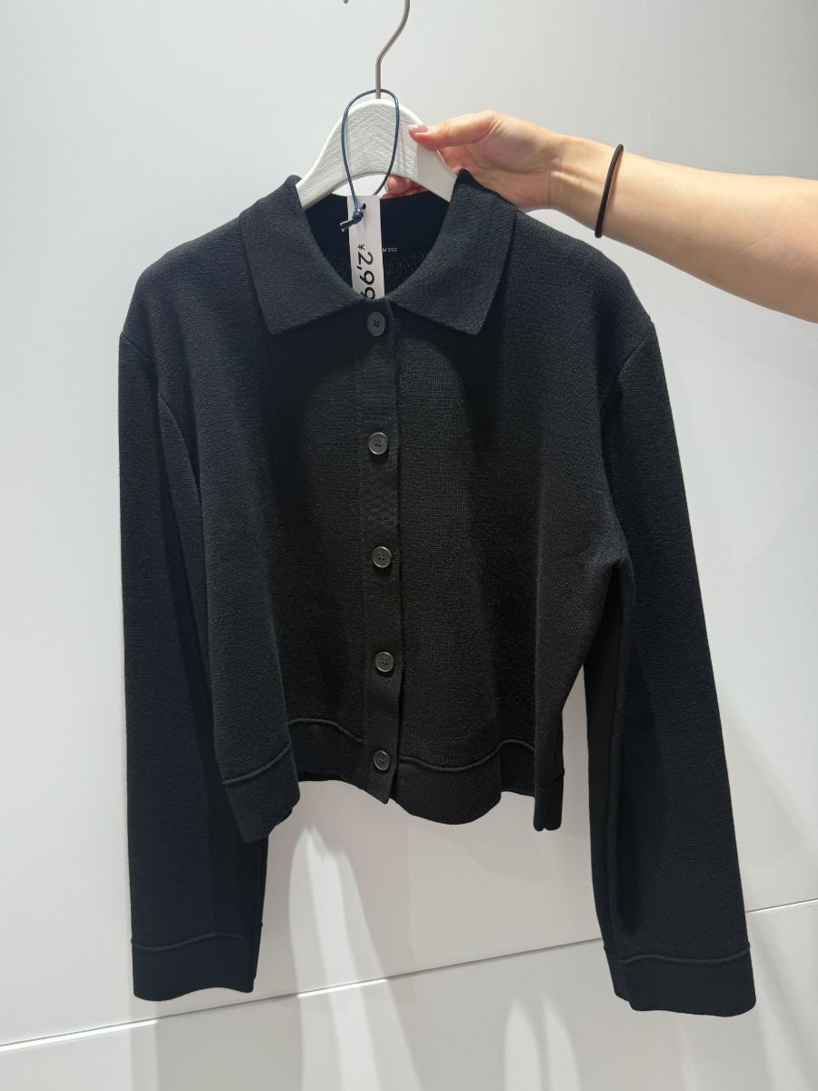 ミラノリブポロカーディガン BLACK ¥2,990