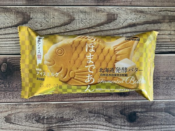 シャトレーゼ　和菓子アイス　たいやき最中 北海道バター　しっぽまであん