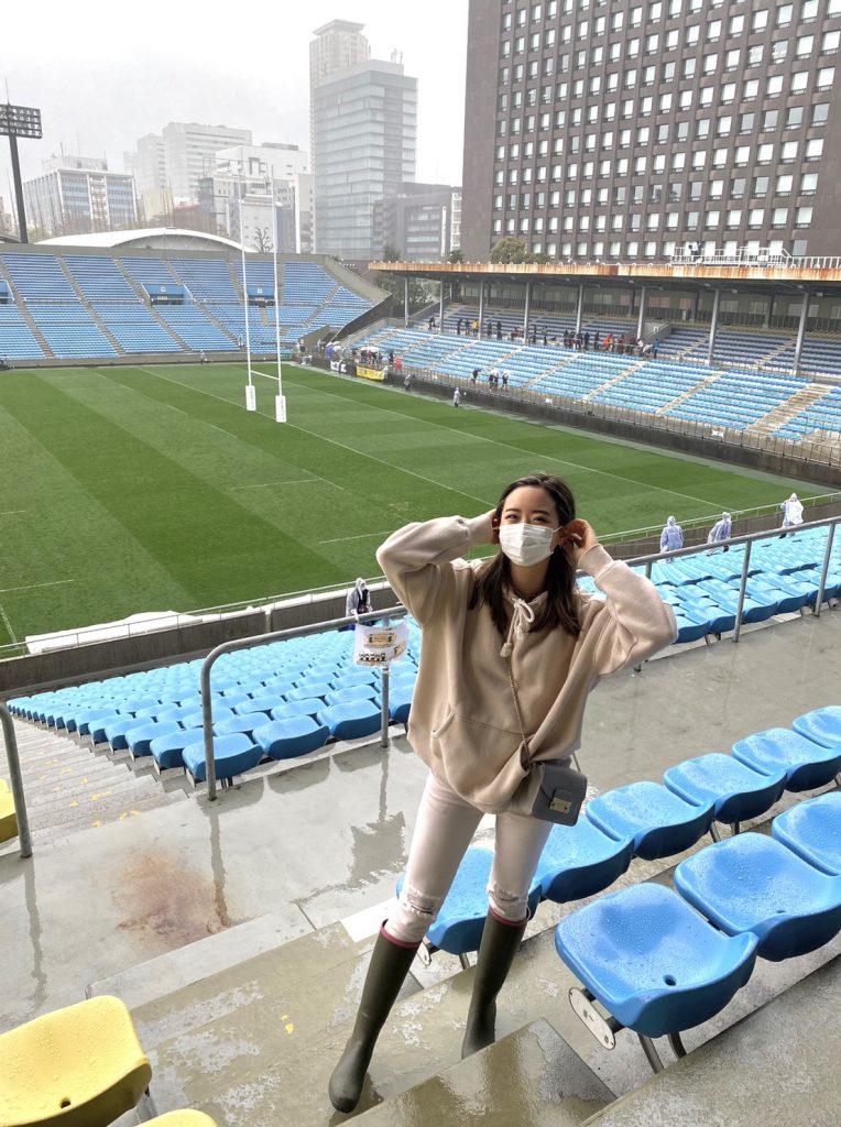 大好きなラグビー観戦も、雨の時