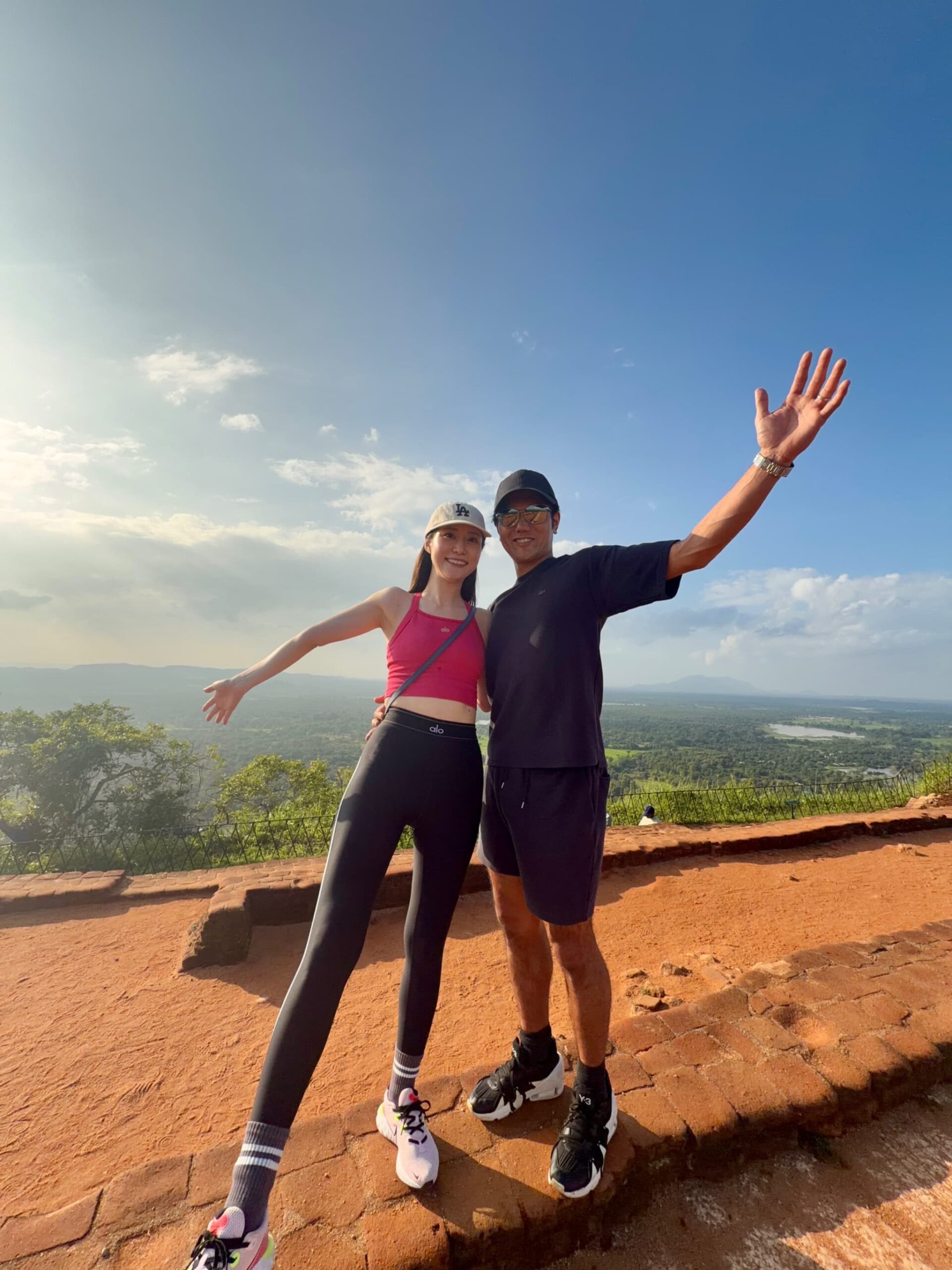 スリランカ旅行の夫婦写真
