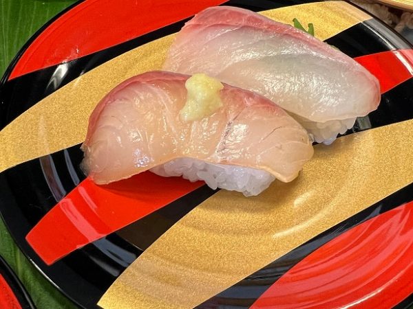 フェアメニューの「九州産 活〆かんぱち食べ比べ（漬け・生）」