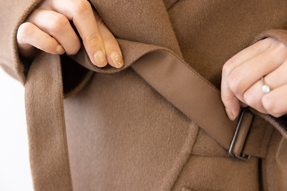 未使用 UNIQLO＋J カシミヤブレンドノーカラーコート ブラック S  