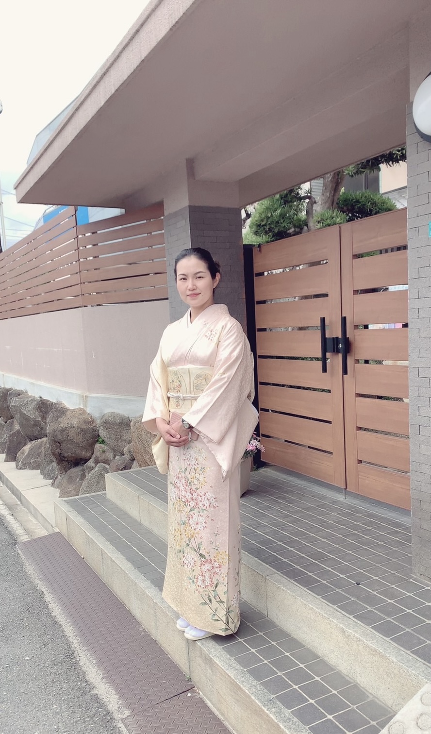 入学式に着物で参加した先輩ママの着物スタイル