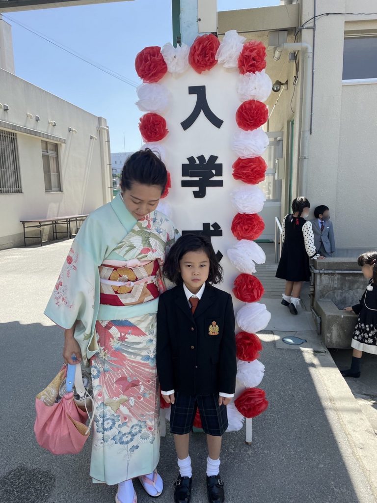 ママの入学式、着物コーデ