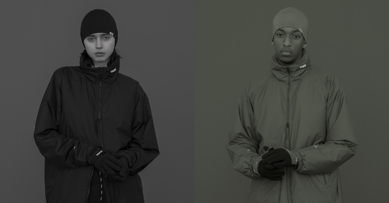 TNFH THE NORTH FACE × HYKEのアウターを着用した男性と女性のモデル